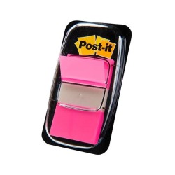Banderitas adhesivas con dispensador Post-it - 25,4 x 43,1 mm - Color rosa brillante - Pack 50 índices