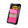 Banderitas adhesivas con dispensador Post-it - 25,4 x 43,1 mm - Color rosa brillante - Pack 50 índices