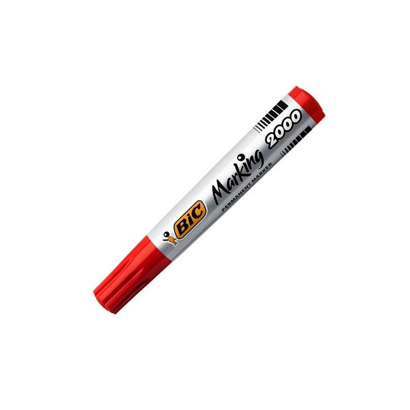 Marcador permanente Bic Marking 2000 - Punta cónica - Trazo 1,7 mm - Color rojo Marcador permanente Bic Marking 2000 - Punta cónica - Trazo 1,7 mm - Color rojo