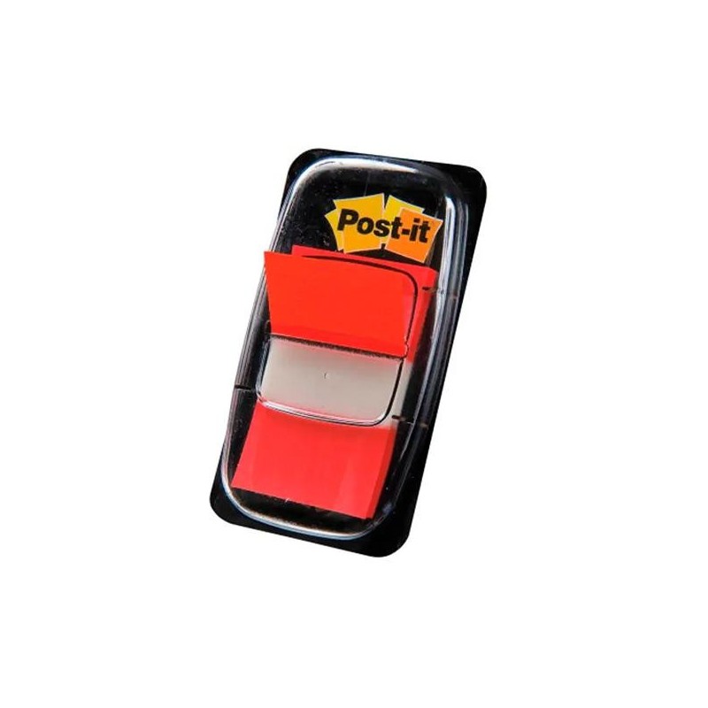 Banderitas adhesivas con dispensador Post-it - 25,4 x 43,1 mm - Color rojo - Pack 50 índices
