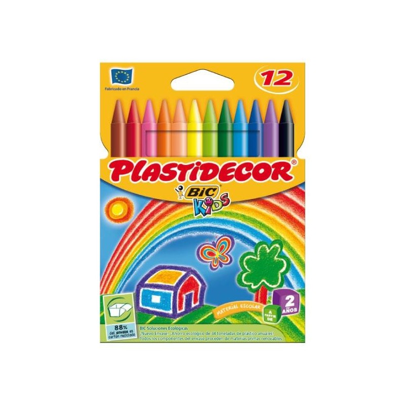 Ceras plásticas Plastidecor - Colores surtidos - Estuche 12 ud