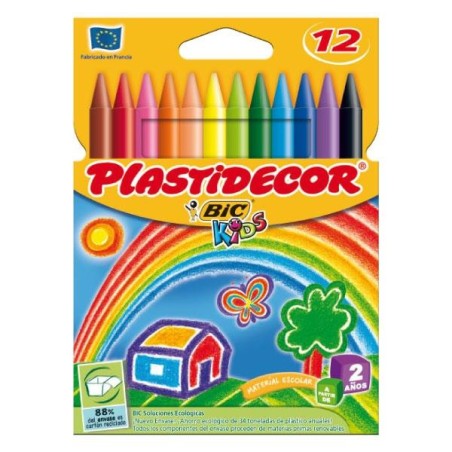 Ceras plásticas Plastidecor - Colores surtidos - Estuche 12 ud
