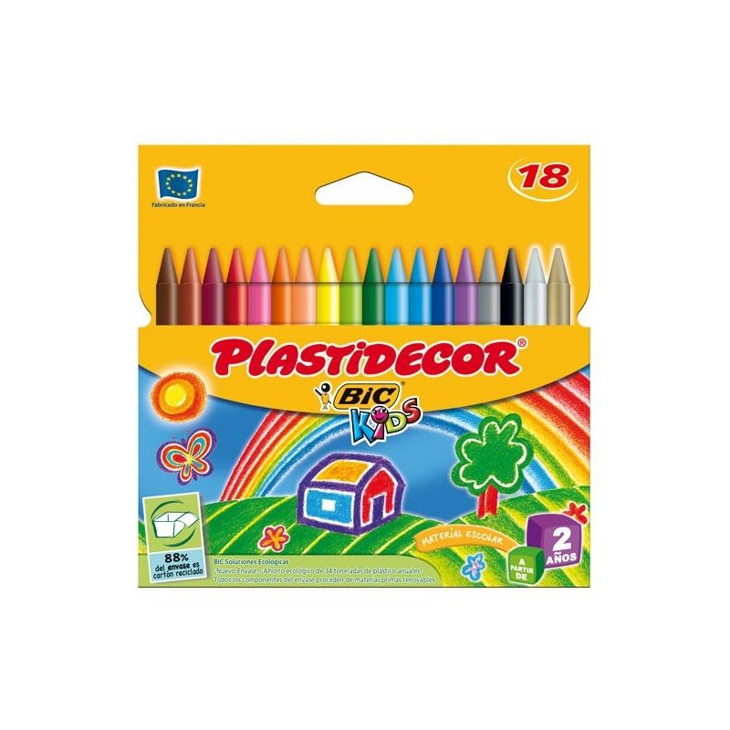 Ceras plásticas Plastidecor - Colores surtidos - Estuche 18 ud Ceras plásticas Plastidecor - Colores surtidos - Estuche 18 ud