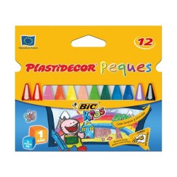 Ceras plásticas Plastidecor peques - Colores surtidos - Estuche 12 ud