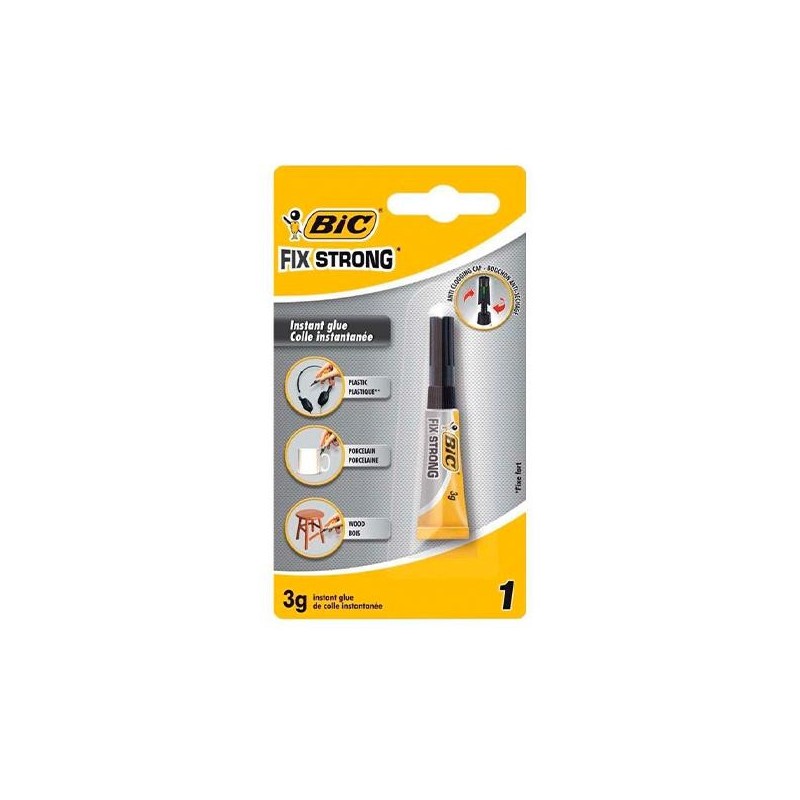 Pegamento instantáneo Bic Fix Strong - 3g Pegamento instantáneo Bic Fix Strong - 3g