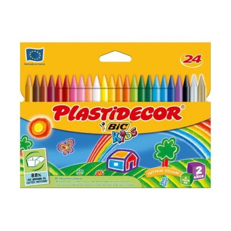 Ceras plásticas Plastidecor - Colores surtidos - Estuche 24 ud