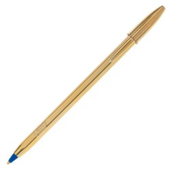 Bolígrafo Bic Edición Especial - Punta 1 mm - Color azul - Cuerpo dorado