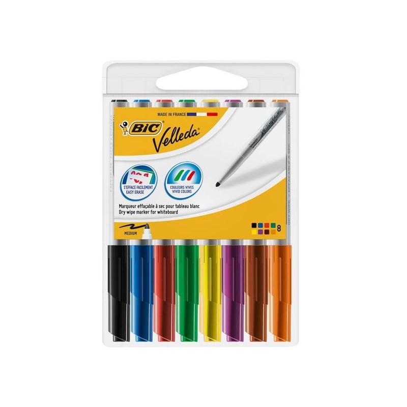 Marcador pizarra Bic Velleda 1741 Punta cónica - Trazo 1,4 mm -Estuche 8 colores Marcador pizarra Bic Velleda 1741 Punta cónica - Trazo 1,4 mm -Estuche 8 colores