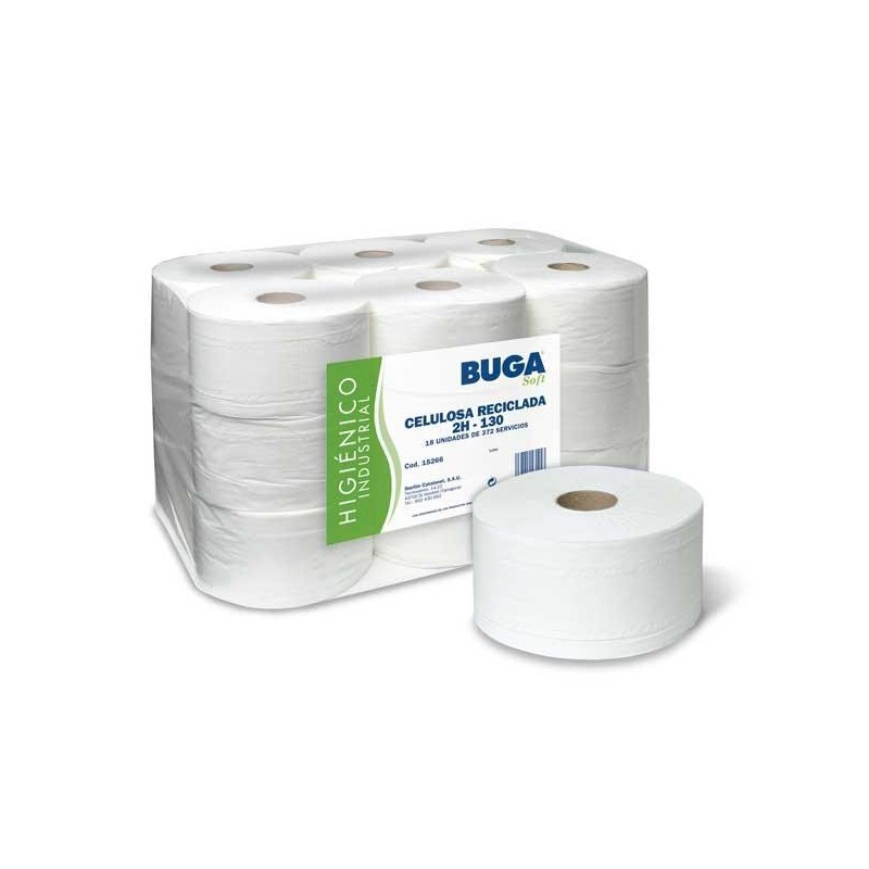 Papel higiénico industrial Bunzl - 2 capas - 130 m - 18 ud