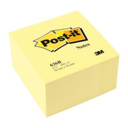 Cubo de notas adhesivas Post-it - 450 hojas - 76 x 76 mm - Color amarillo