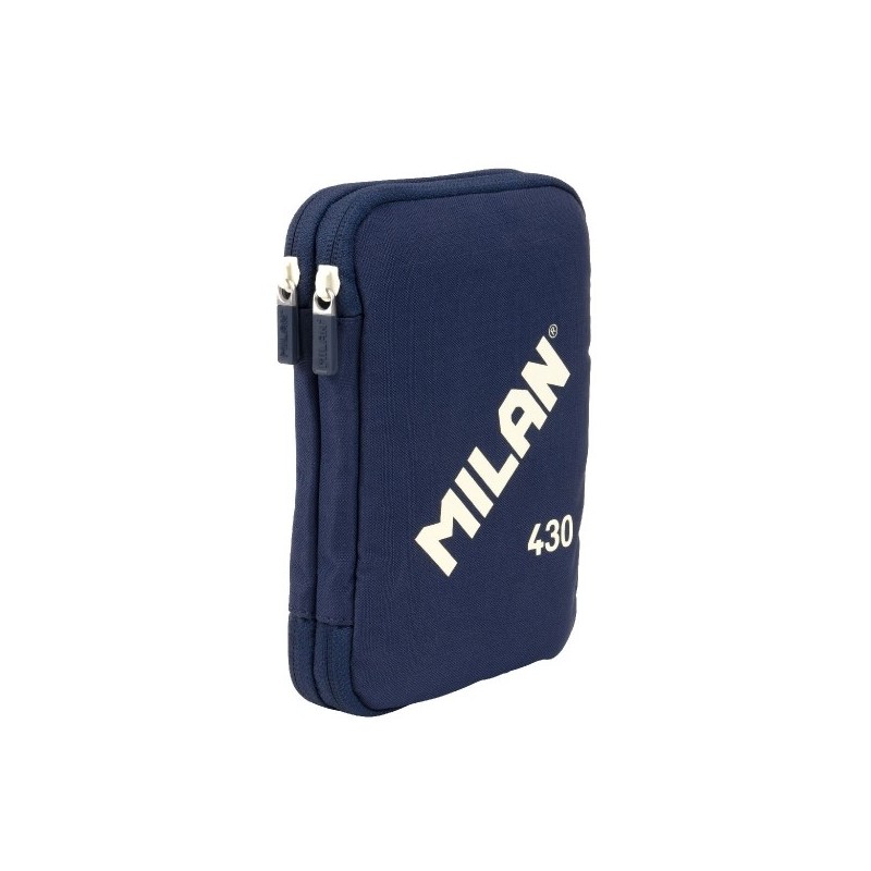 MILAN COLECCION 430 PLUMIER CON 2 GOMAS, SACAPUNTAS, LAPIZ, BOLIGRAFO P1 AZUL, REGLA, 12 LAPICES COLORES Y 18 ROTULADORES - AZUL