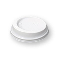 Tapas para vaso Bunzl - Poliestireno - Color blanco - Pack 100 ud