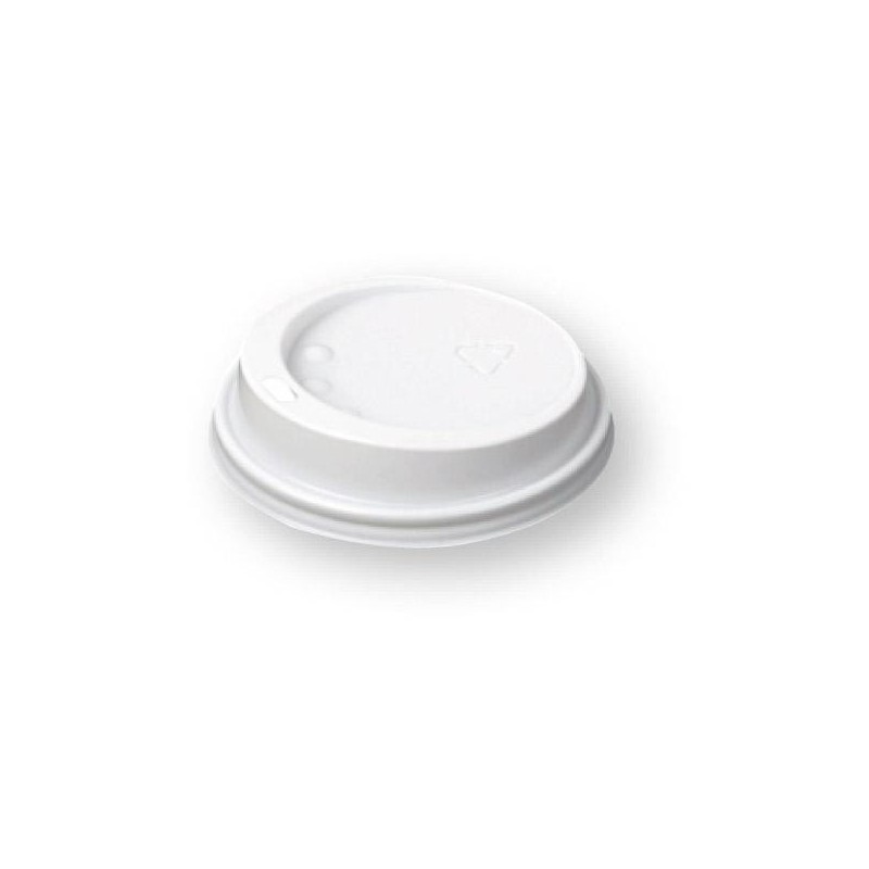 Tapas para vaso Bunzl - Poliestireno - Color blanco - Pack 100 ud Tapas para vaso Bunzl - Poliestireno - Color blanco - Pack 100 ud