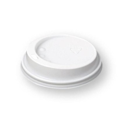 Tapas para vaso Bunzl - Poliestireno - Color blanco - Pack 100 ud
