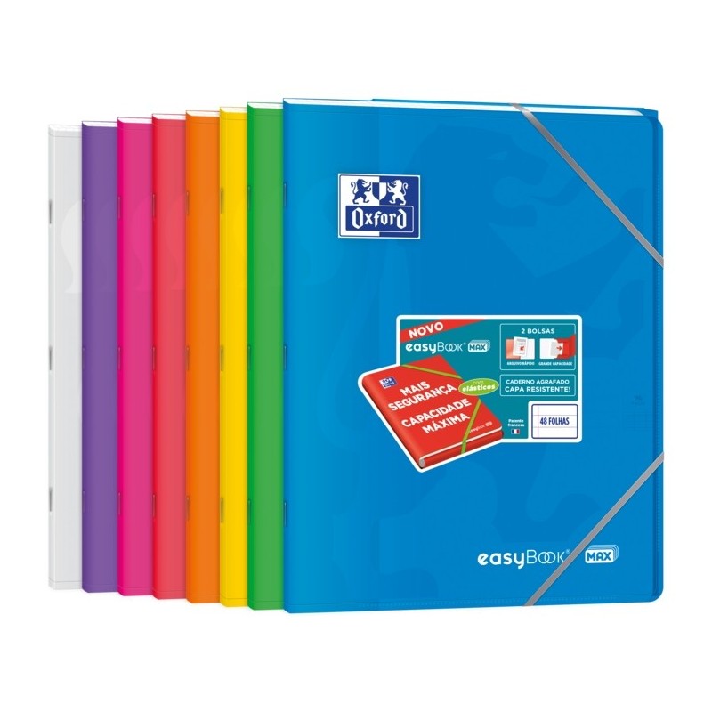 Oxford Easybook Max A4 Libreta Grapada    Tapa de Plastico Resistente    1 Linea con 2 Margenes
