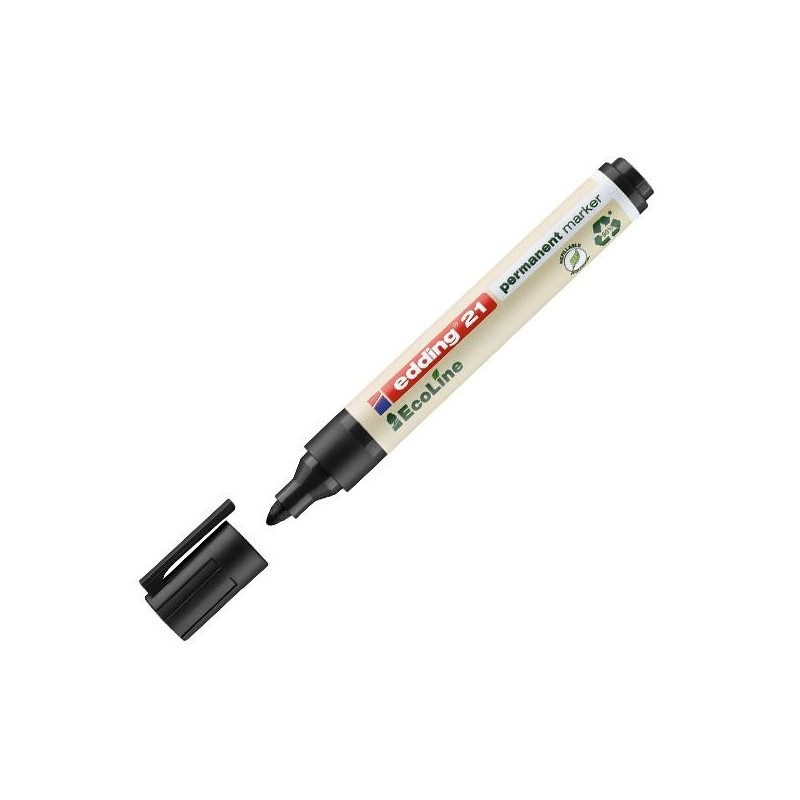 Marcador permanente Edding Ecoline 21 - Punta cónica - Trazo 1,5 - 3 mm - Color negro Marcador permanente Edding Ecoline 21 - Punta cónica - Trazo 1,5 - 3 mm - Color negro