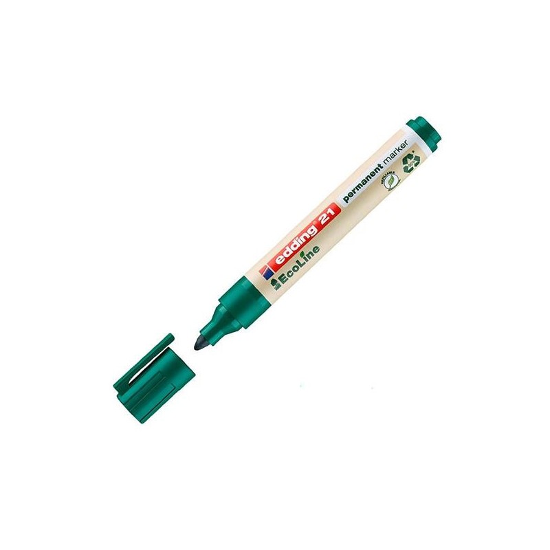 Marcador permanente Edding Ecoline 21 - Punta cónica - Trazo 1,5 - 3 mm - Color verde