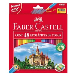Lápiz de color Faber Castell - 3,5 mm - Colores surtidos - Estuche 48 ud - Incluye sacapuntas