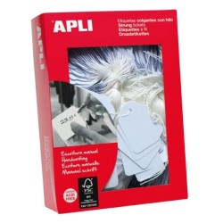 Etiquetas colgantes Apli - 15 x 24 mm - Escritura manual - Color blanco - Pack 1000 etiquetas