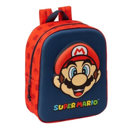 Safta Super Mario Mochila Guarderia 3D    Asa de Mano    Compartimento Principal con Cremallera