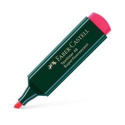 Marcador fluorescente Faber Castell Texliner 48 - Punta biselada - Trazo 1 mm a 5 mm - Color rojo