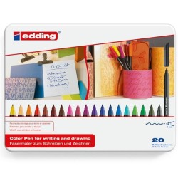 Rotulador edding 1200 - Trazo 1 mm - Colores surtidos - Estuche 20 ud