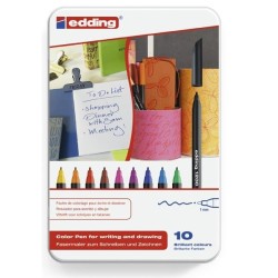 Rotulador edding 1200 - Trazo 1 mm - Colores surtidos - Estuche 10 ud