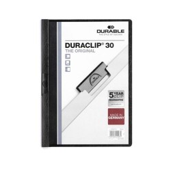 Dosier con clip Durable Duraclip - PVC - A4 - 30 hojas - Color negro