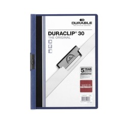 Dosier con clip Durable Duraclip - PVC - A4 - 30 hojas - Color azul