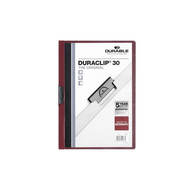 Dosier con clip Durable Duraclip - PVC - A4 - 30 hojas - Color morado