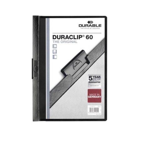 Dosier con clip Durable Duraclip - PVC - A4 - 60 hojas - Color negro