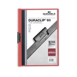 Dosier con clip Durable Duraclip - PVC - A4 - 60 hojas - Color rojo