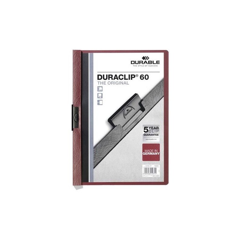 Dosier con clip Durable Duraclip - PVC - A4 - 60 hojas - Color morado