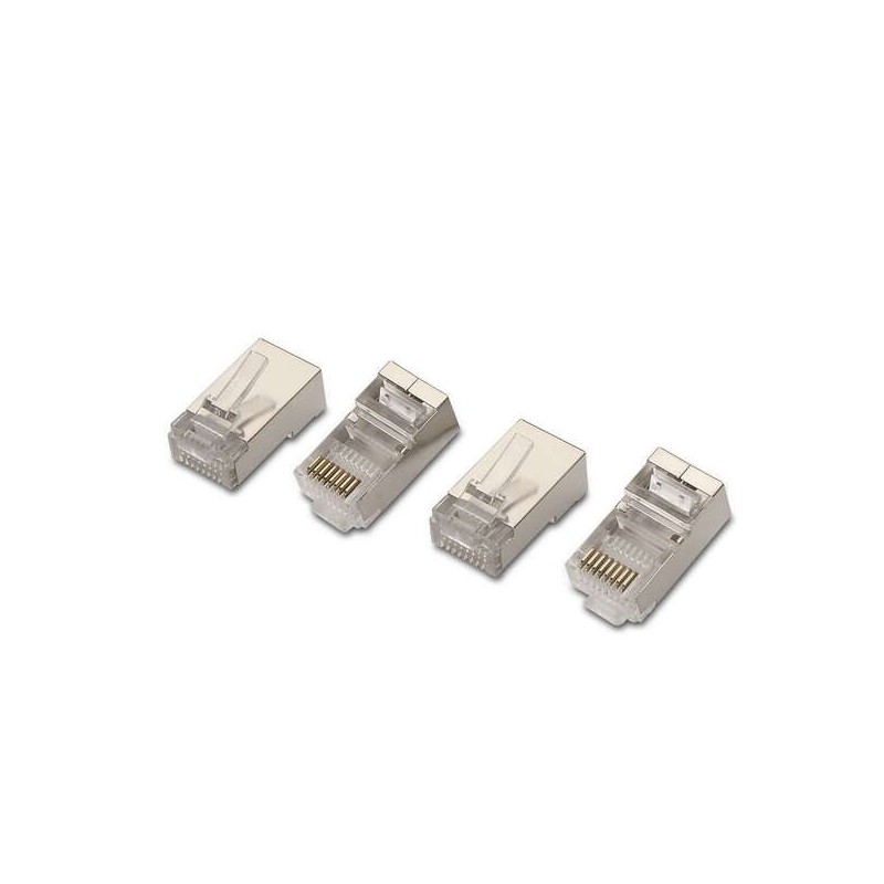 Aisens Pack de 10 Conectores RJ45 8 Hilos FTP Cat.6 AWG24 - Color Plata