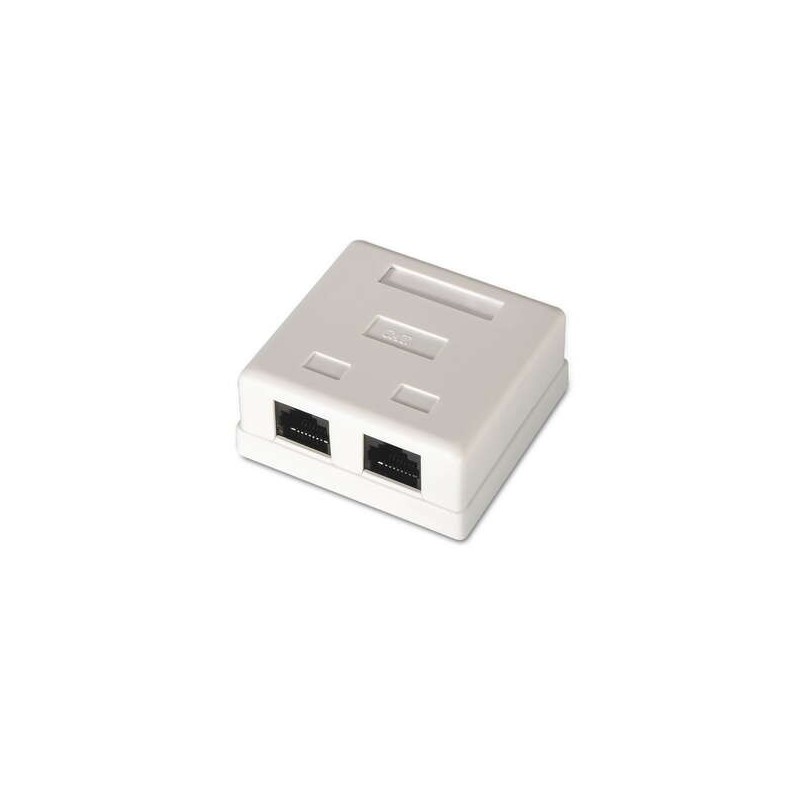 Aisens Roseta de Superficie RJ45 Cat.6 UTP 2 Tomas - Color Blanco