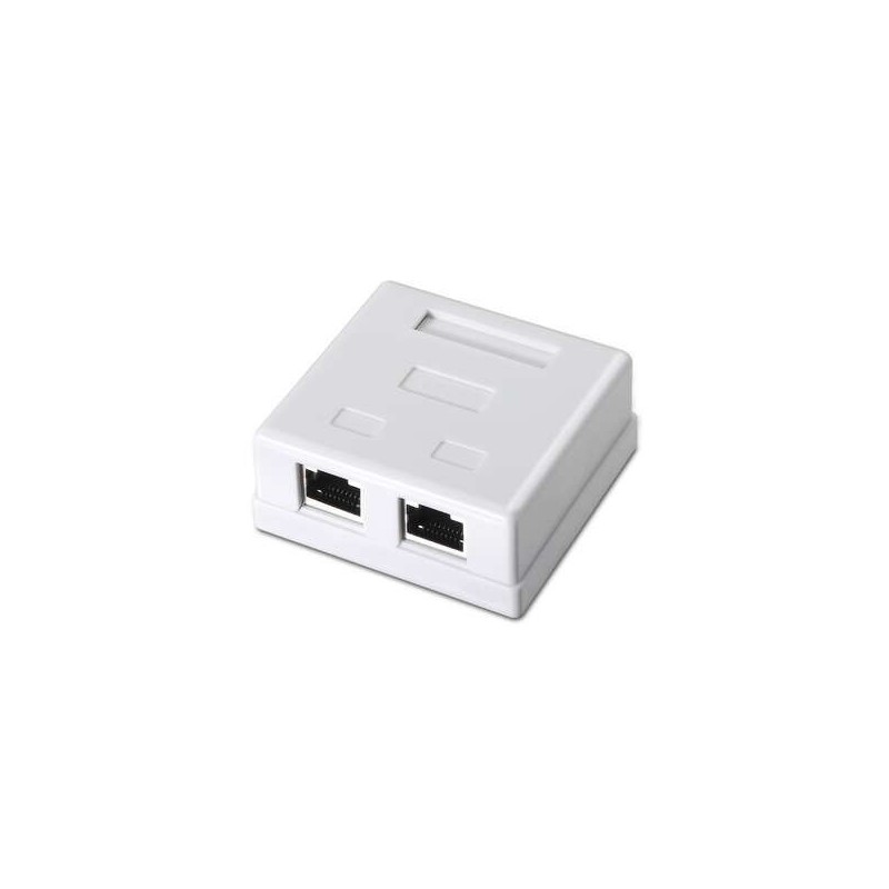 Aisens Roseta de Superficie RJ45 Cat.6 FTP 2 Tomas - Color Blanco