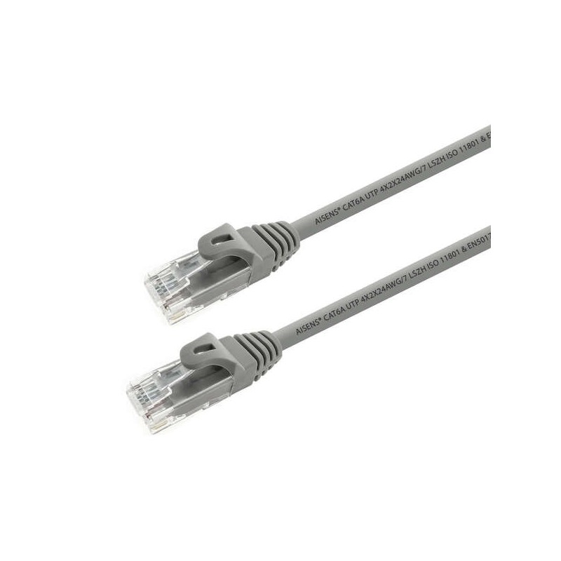 Aisens Cable de Red Latiguillo RJ45 LSZH Cat.6A 500 MHZ UTP AWG24 - 1m - Libre de Halogenos - 10 Gigabit/s - Color Gris