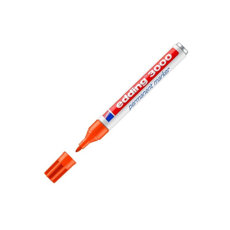 Marcador permanente Edding 3000 - Punta cónica -Trazo 1,5 mm - 3 mm - Color naranja Marcador permanente Edding 3000 - Punta cónica -Trazo 1,5 mm - 3 mm - Color naranja