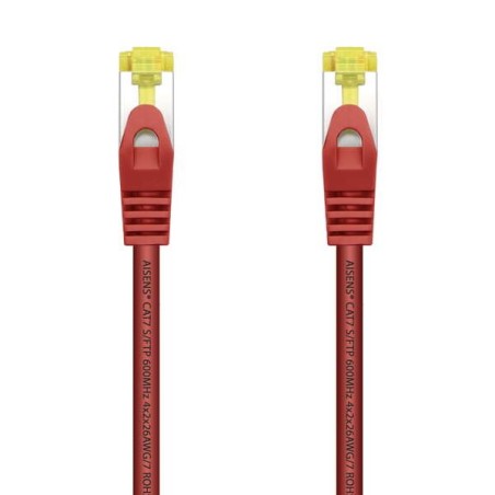 Aisens Cable de Red Latiguillo RJ45 LSZH Cat.7 600 MHz S/FTP PIMF AWG26 - 0.5M - Color Rojo