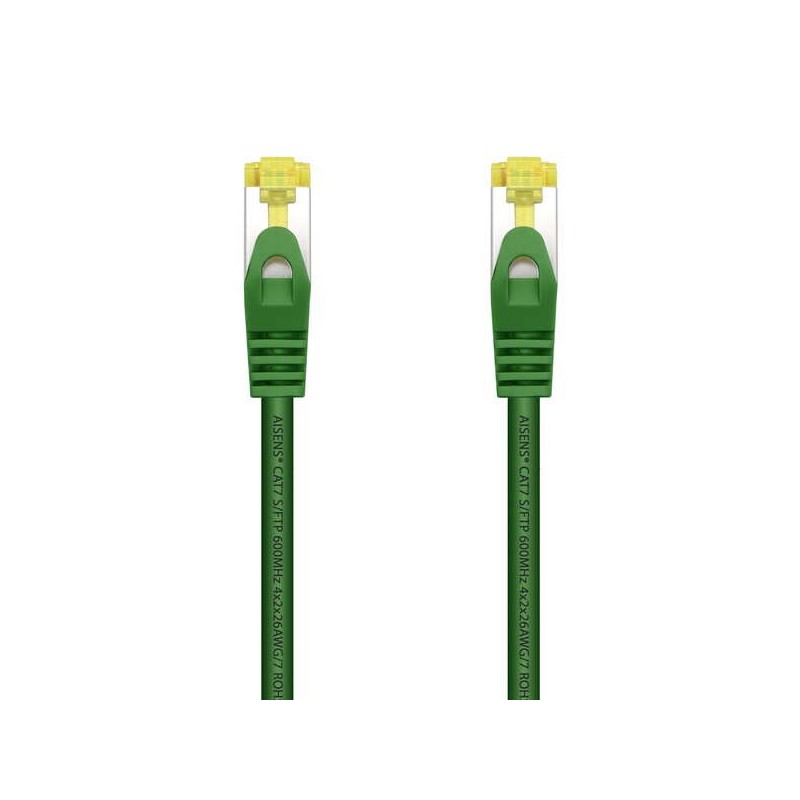 Aisens Cable de Red Latiguillo RJ45 LSZH Cat.7 600 MHz S/FTP PIMF AWG26 - 25cm - Color Verde