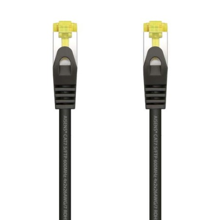 Aisens Cable de Red Latiguillo RJ45 LSZH Cat.7 600 MHz S/FTP PIMF AWG26 - 0.5M - Color Negro