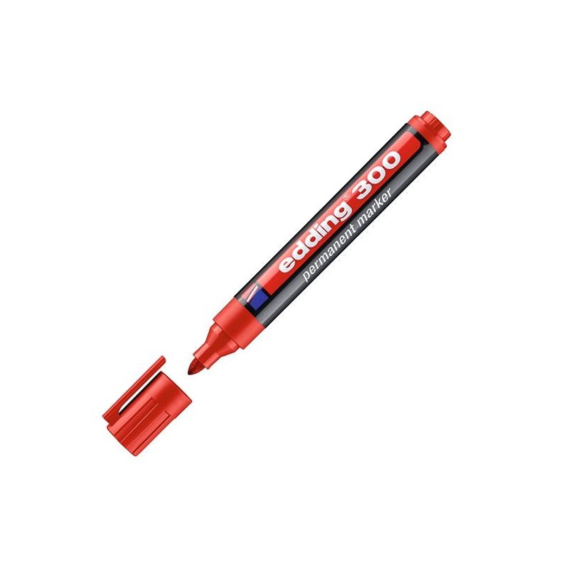 Marcador permanente Edding 300 - Punta cónica - Trazo 1,5 mm - 3 mm - Color rojo Marcador permanente Edding 300 - Punta cónica - Trazo 1,5 mm - 3 mm - Color rojo