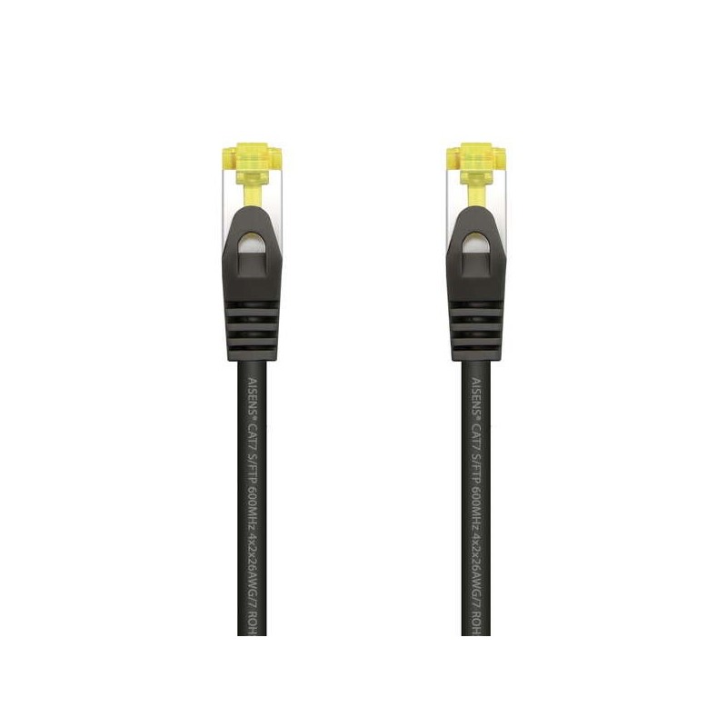 Aisens Cable de Red Latiguillo RJ45 LSZH Cat.7 600 MHz S/FTP PIMF AWG26 - 1.0M - Color Negro