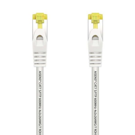 Aisens Cable de Red Latiguillo RJ45 LSZH Cat.7 600 MHz S/FTP PIMF AWG26 - 25cm - Color Blanco