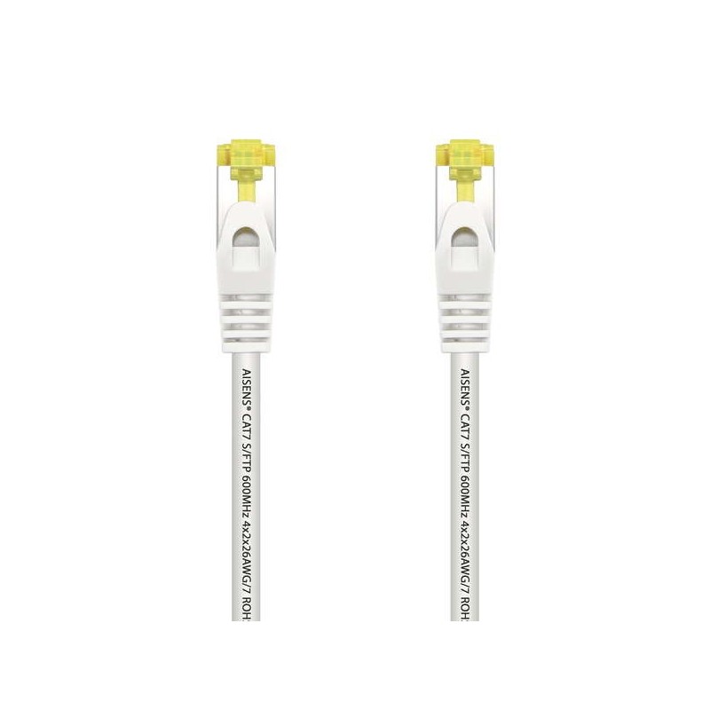 Aisens Cable de Red Latiguillo RJ45 LSZH Cat.7 600 MHz S/FTP PIMF AWG26 - 0.5M - Color Blanco