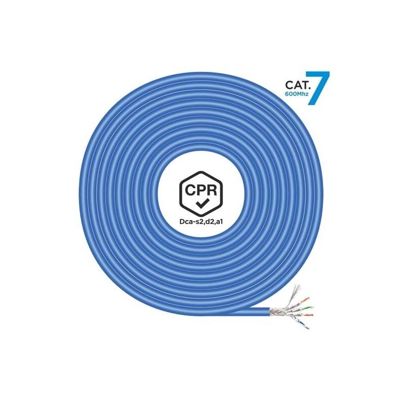 Aisens Cable de Red RJ45 LSZH CPR Dca CAT.7 600 MHZ S/FTP AWG23 - 100M - Color Azul