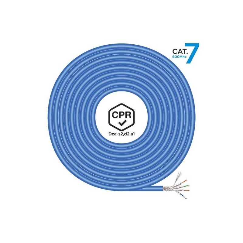 Aisens Cable de Red RJ45 LSZH CPR Dca CAT.7 600 MHZ S/FTP AWG23 - 500M - Color Azul