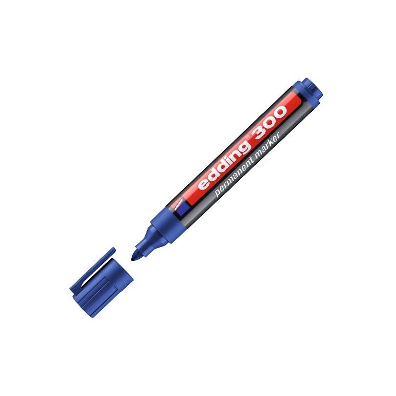 Marcador permanente Edding 300 - Punta cónica - Trazo 1,5 mm - 3 mm - Color azul Marcador permanente Edding 300 - Punta cónica - Trazo 1,5 mm - 3 mm - Color azul