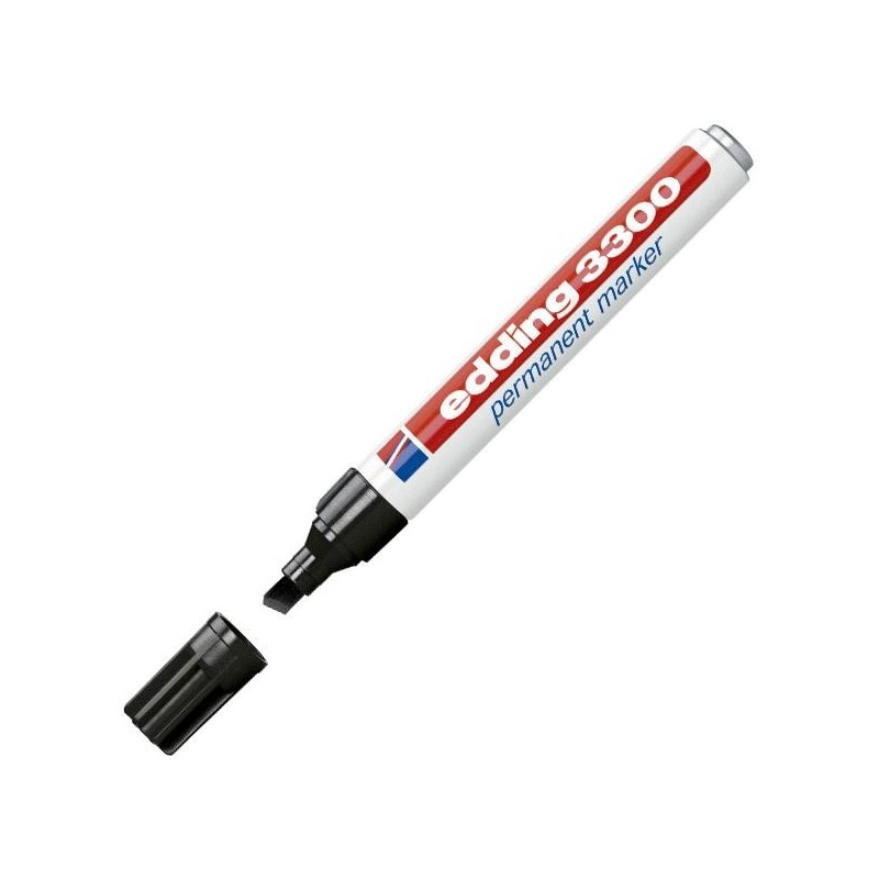Marcador permanente Edding 3300 - Punta biselada - Trazo 1 mm - 5 mm - Color negro