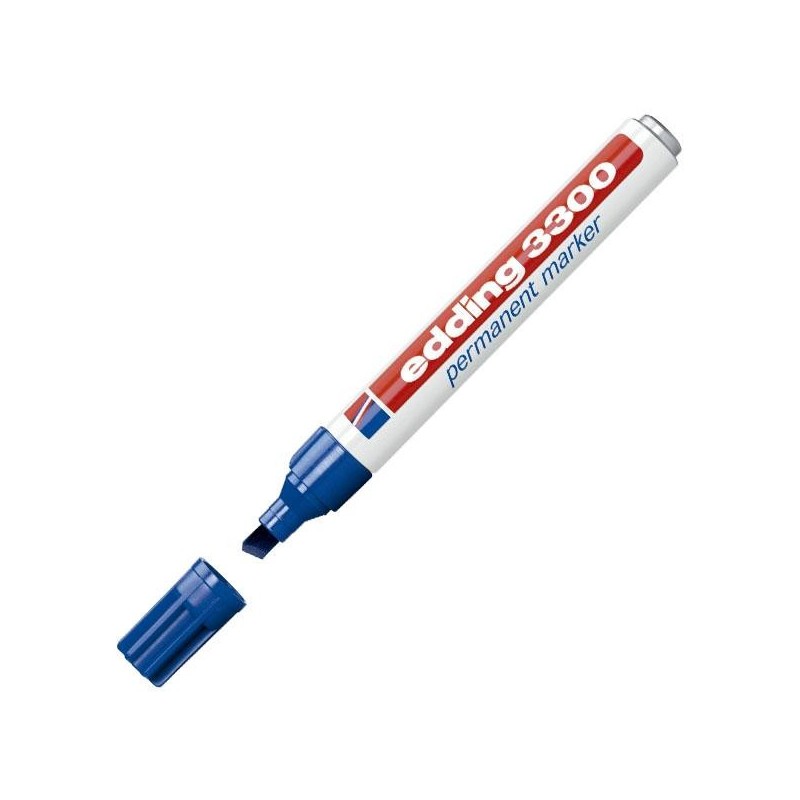Marcador permanente Edding 3300 - Punta biselada - Trazo 1 mm - 5 mm - Color azul
